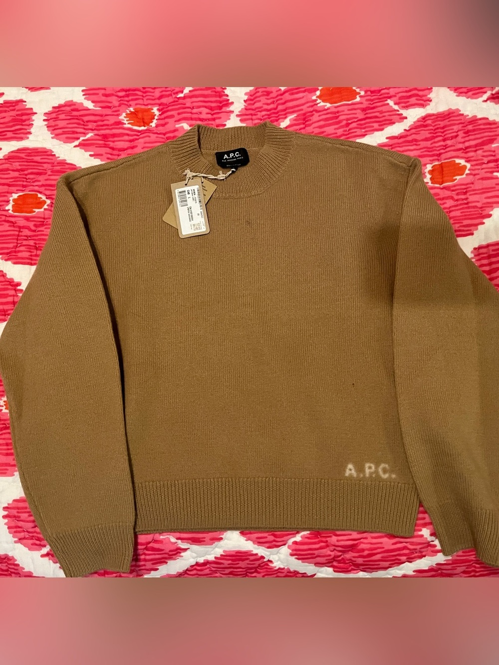 A.P.C. Women’s Esther Crewneck Sweater in Camel Brown